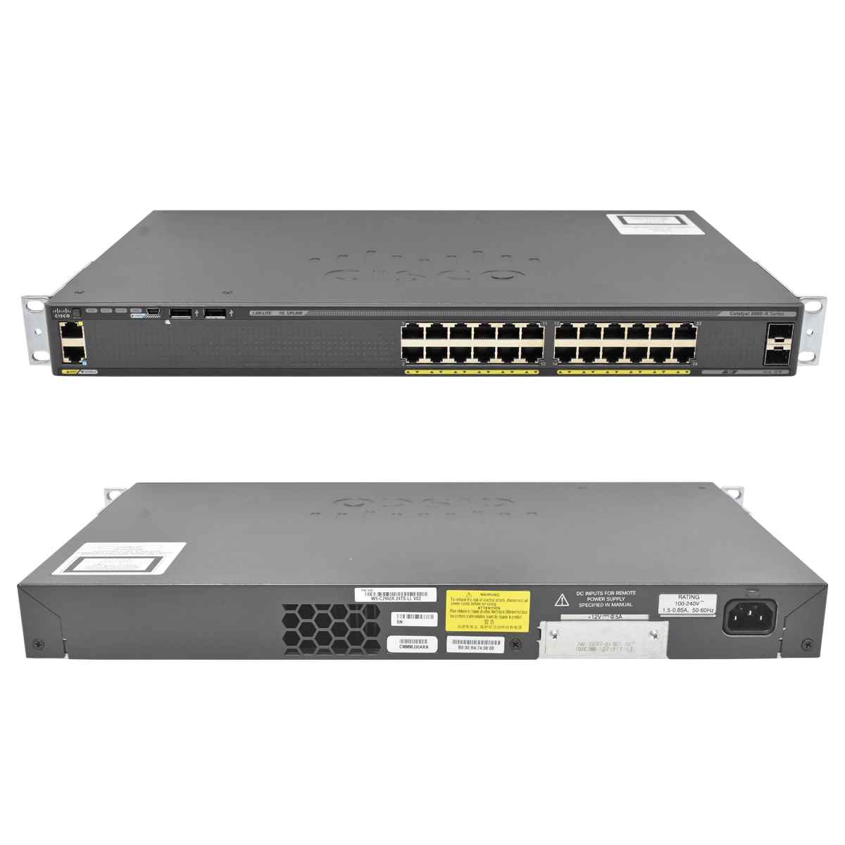 Cisco WS-C2960X-24TS-LL 24-Port Gigabit Ethernet Switch 2x 1G SFP +Rack Ears Cisco WS-C2960X-24TS-LL 24-Port Gigabit Ethernet Switch 2x 1G SFP +Rack Ears