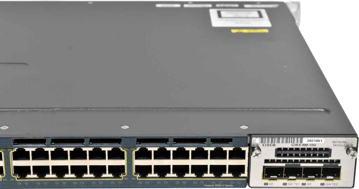 Cisco Catalyst WS-C3560X-48T-E RJ-45 GE Switch +Modul C3KX-NM-10G