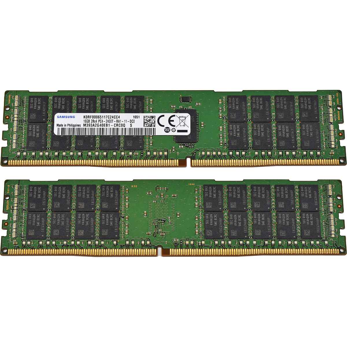 Samsung 16GB 2Rx4 PC4-2400T DDR4 RAM M393A2G40EB1-CRC Samsung 16GB 2Rx4 PC4-2400T DDR4 RAM M393A2G40EB1-CRC
