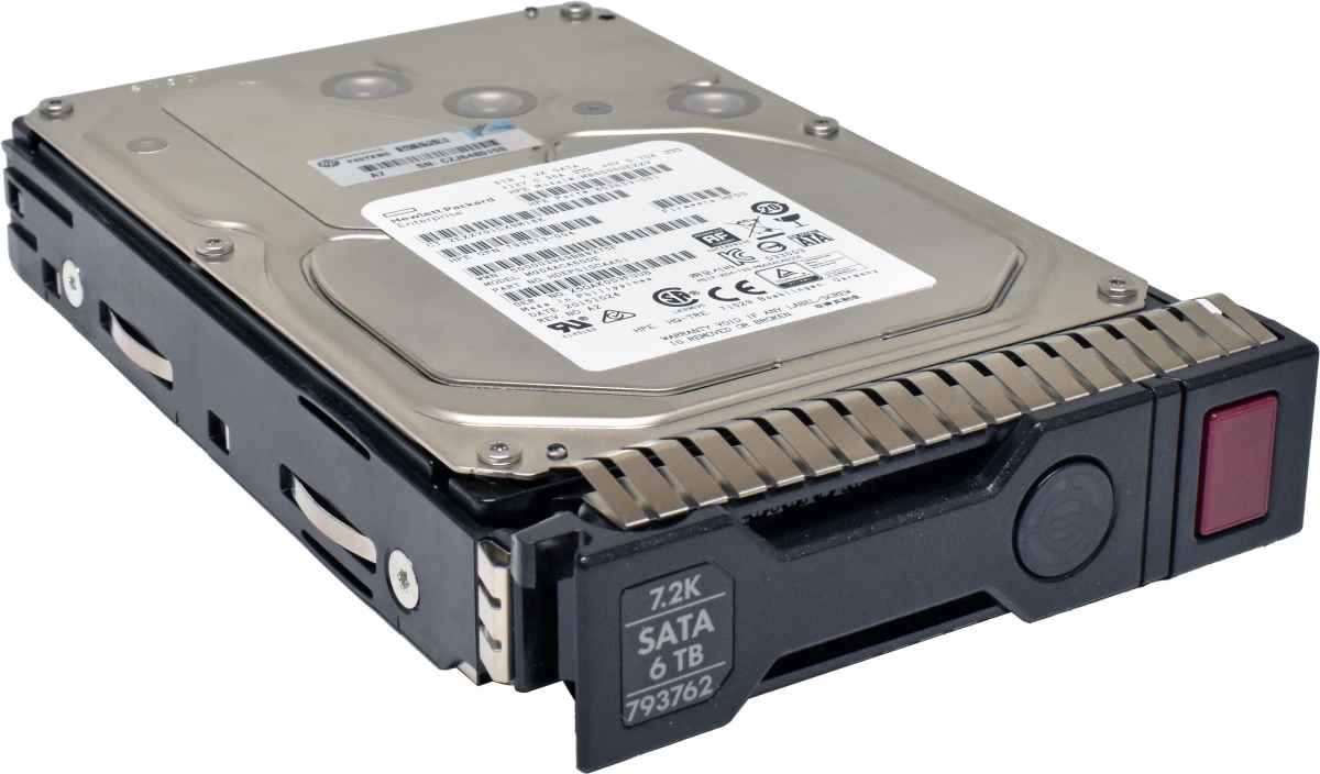 HP 6TB 3,5" 7,2K 3G HDD SATA HotSwap Festplatte 793762-001 803633-001 mit Rahmen