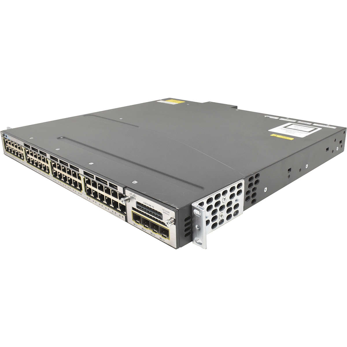 Cisco-WS-C3750X-48T-S-48-Port-RJ-45-GE-Switch-1x-P-002.jpg Cisco WS-C3750X-48T-S 48-Port RJ-45 GE Switch 1x PSU + C3KX-NM-1G Rack Ears