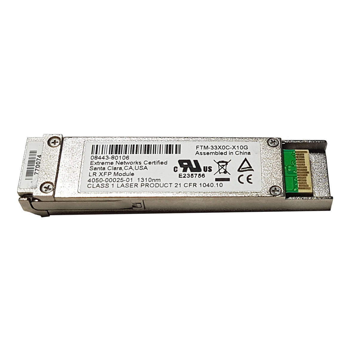 Extreme-Networks-10-Gb-LR-XFP-Transceiver-Max-10km-003.jpg Extreme Networks 10 Gb LR XFP Transceiver Max.10km SMF 1310nm FTM-33X0C-X10G