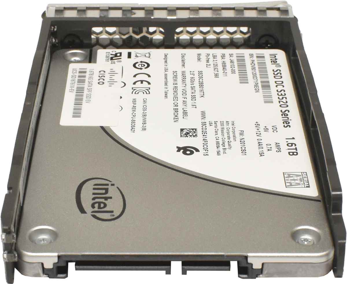 Cisco Intel DC S3520 Series 1.6TB 2.5" 6G SATA SSD SSDSC2BB016T7K UCS-SD16T61X-EV Server
