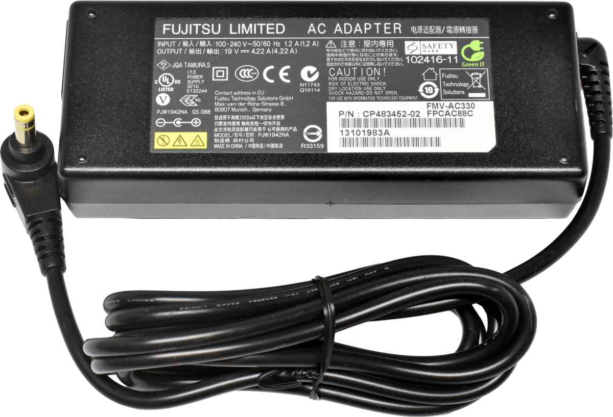 Fujitsu PJW1942NA CP483452-02 FMV-AC330 80W AC Adapter 19V 4.22A +Power Cord Fujitsu PJW1942NA CP483452-02 FMV-AC330 80W AC Adapter 19V 4.22A +Power Cord
