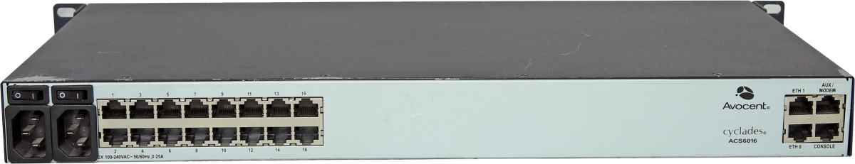 Avocent Cyclades ACS6016 16-Port Advanced Console Server 520-659-501 Avocent Cyclades ACS6016 16-Port Advanced Console Server 520-570-513 +PC Card Slot