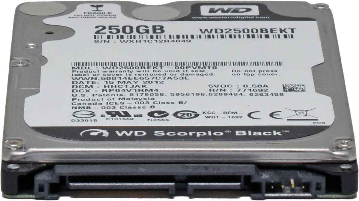WD 250 GB 2.5" SATA HDD WD2500BEKT-00PVMT0 7200 rpm