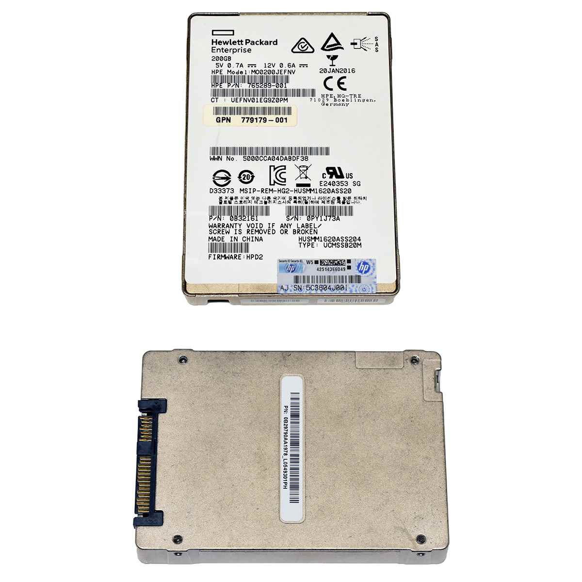 HP Enterprise HGST 200GB 2.5“ 12G SAS SSD HUSMM1620ASS204 765289-001 779179-001 HP Enterprise HGST 200GB 2.5“ 12G SAS SSD HUSMM1620ASS204 765289-001 779179-001