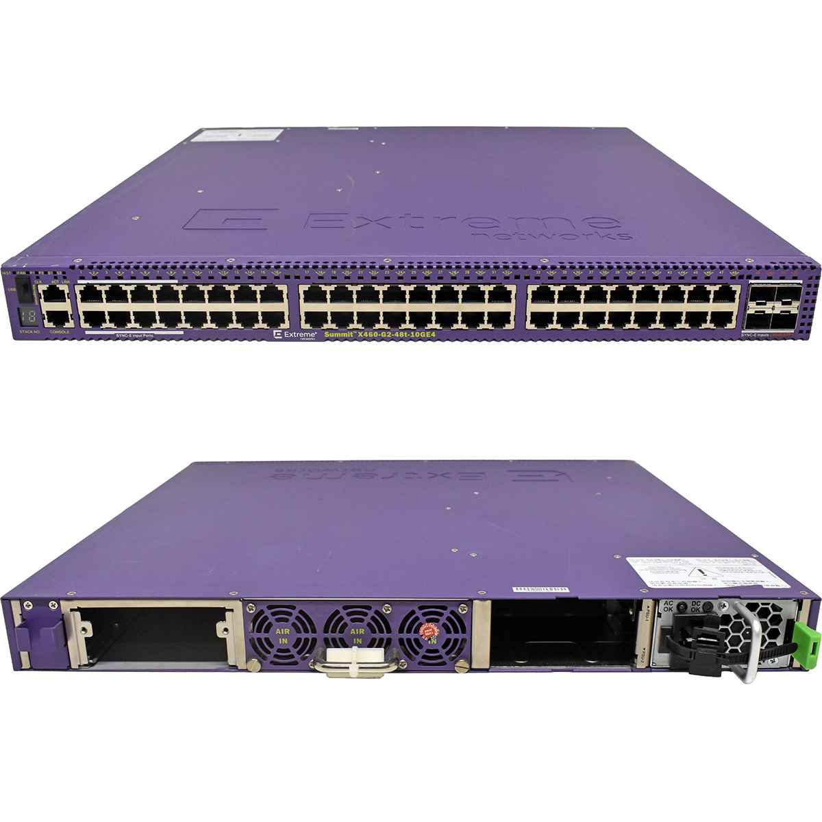 Extreme Summit X460-G2-48t-10GE4-Base 16702 48-Port RJ-45 GE Switch 4x 10G SFP+ 1x PSU Extreme Summit X460-G2-48t-10GE4-Base 16702 48-Port RJ-45 GE Switch 4x 10G SFP+ 1x PSU