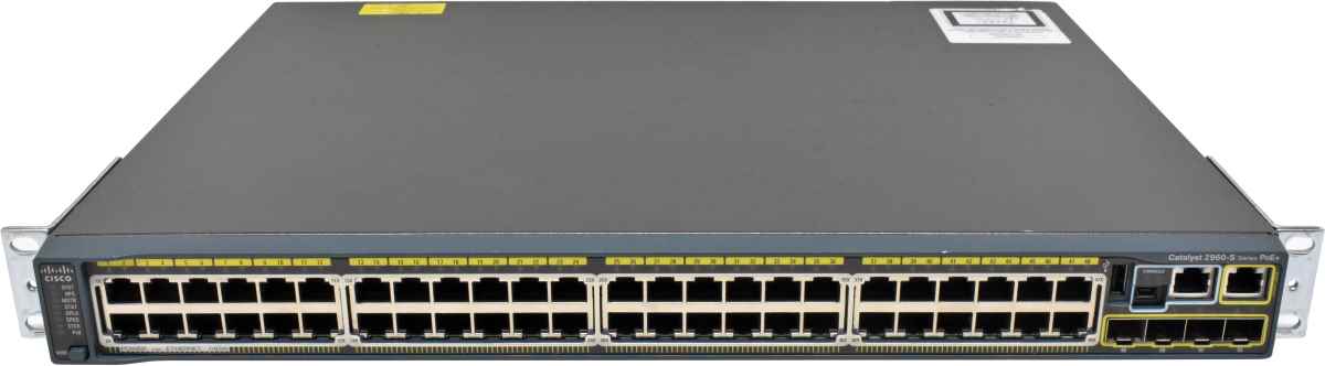 Cisco Catalyst WS-C2960S-48LPS-L 48-Port RJ-45 PoE GE Switch 4x SFP +Stack Module +Rack Ears