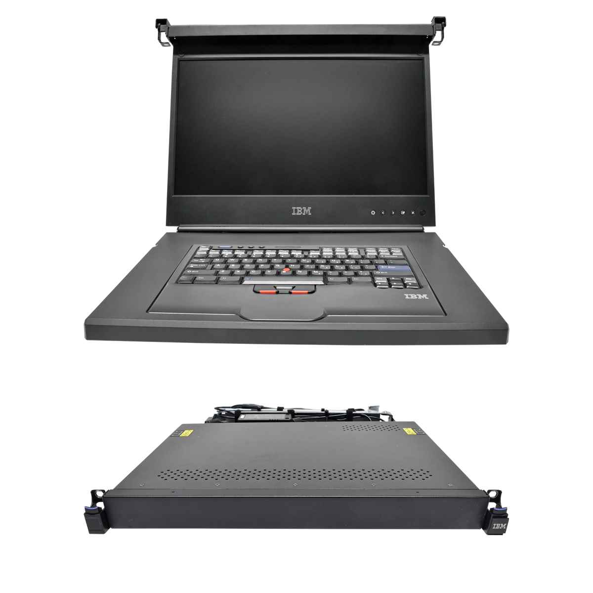 IBM 1723-8BX 38L6308 1U KVM Console 18.5" DE QWERTZ Cable Management 44X3114 Power LED blinking IBM 1723-8BX 38L6308 1U KVM Console 18.5" DE QWERTZ Cable Management 44X3114 Power LED blinking