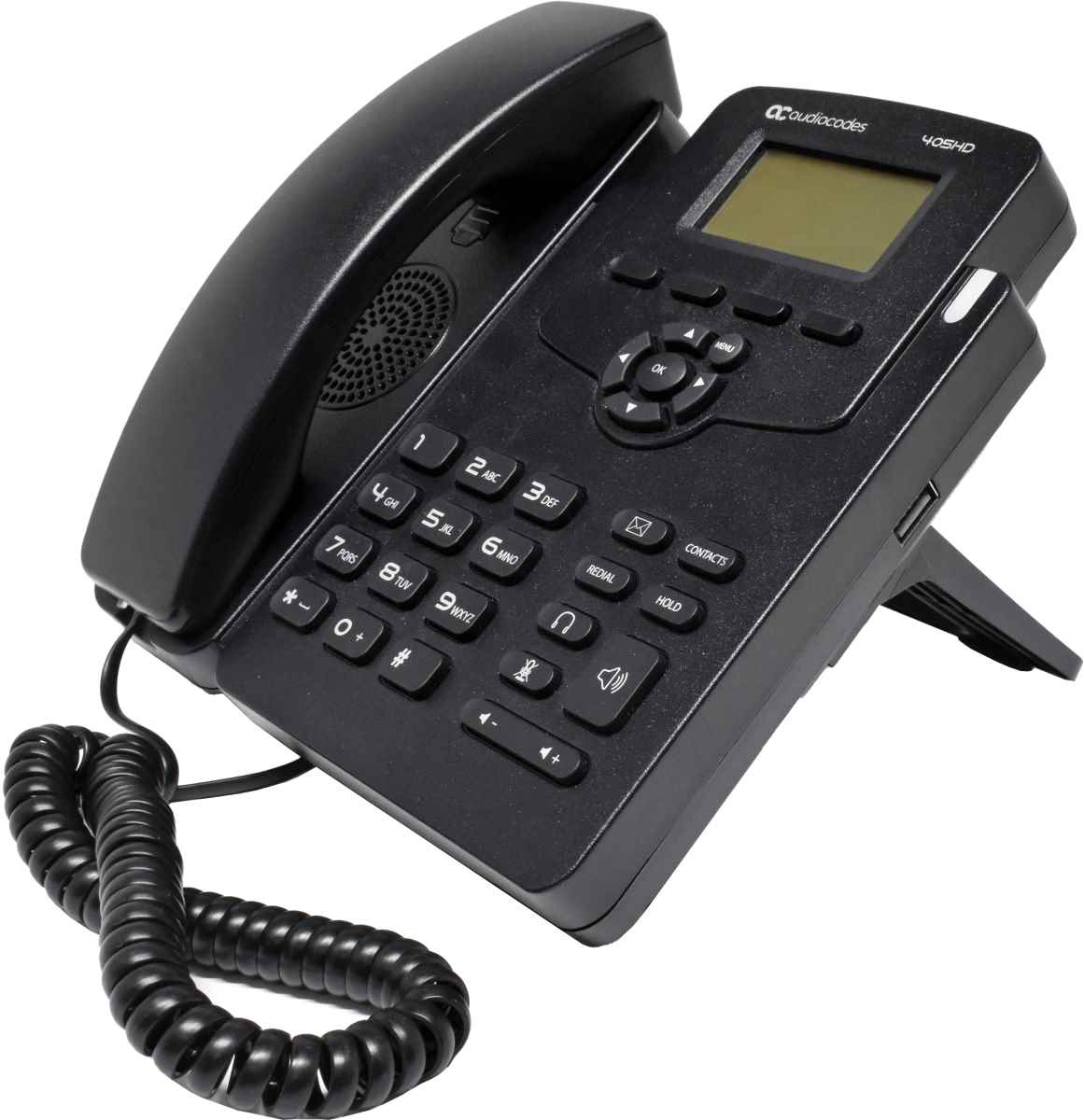 Audiocodes 405HD IP Phone black PoE Systemtelefon GGWV00597 LCD Display +Stand