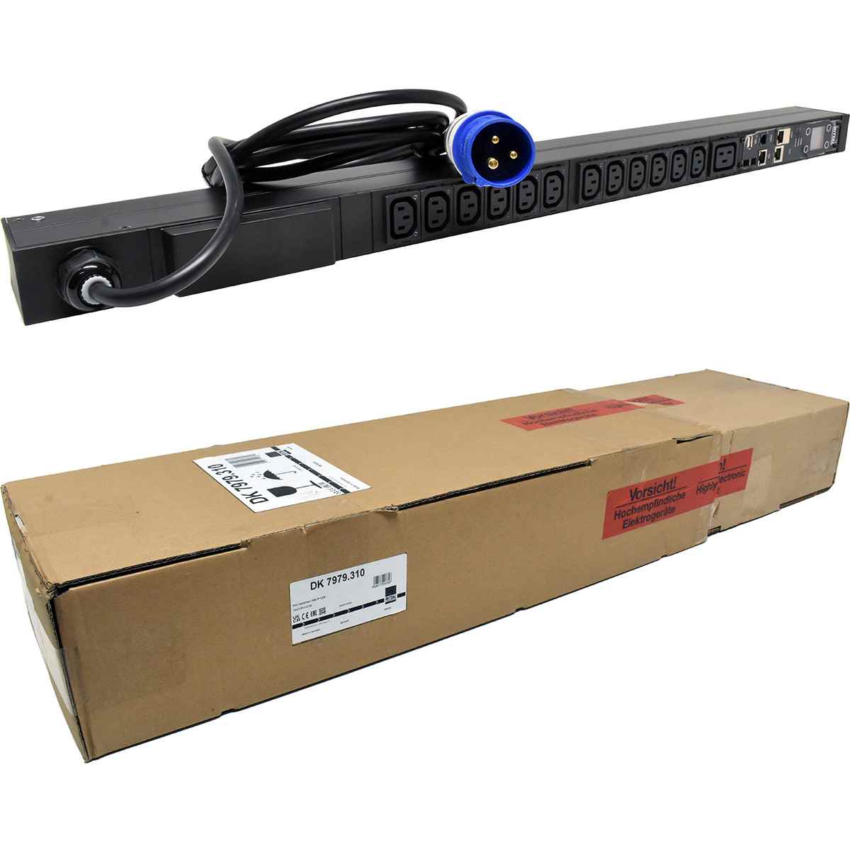 Rittal 7979.310 16A 3,7KW High-end IT Rack Power Distribution PDU 6x C13 1x C19