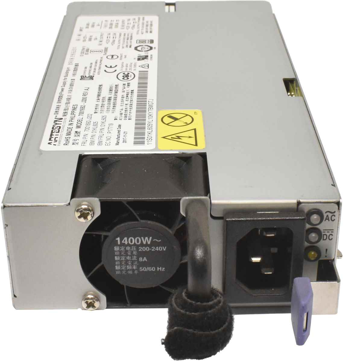 IBM Artesyn Power Supply / Netzeil 7001692-J200 1400W für Power8 System 01KL605 IBM Artesyn Power Supply / Netzeil 7001692-J200 1400W für Power8 System 01KL605