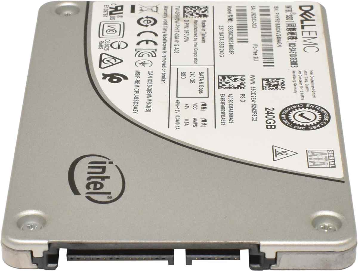 Dell EMC Intel SSD D3-S4510 Series 240GB 2.5" 6G SATA SSD SSDSC2KB240G8R 0F0V0W Dell EMC Intel SSD D3-S4510 Series 240GB 2.5" 6G SATA SSD SSDSC2KB240G8R 0F0V0W