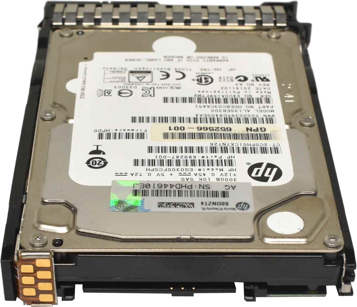 HP 300GB 2.5" 6G 10K SAS HDD Festplatte EG0300FCSPH 689287-001 652566-001 AL13SEB300 mit Rahmen
