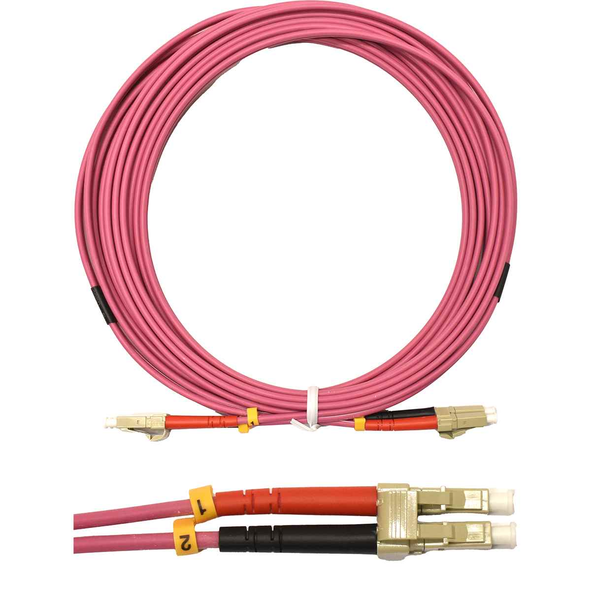 Corning OM4 Duplex FIBER Patch Cord Pink LSZH LC/LC-5m NEU 10x Corning OM4 Duplex FIBER Patch Cord Pink LSZH LC/LC-5m NEU