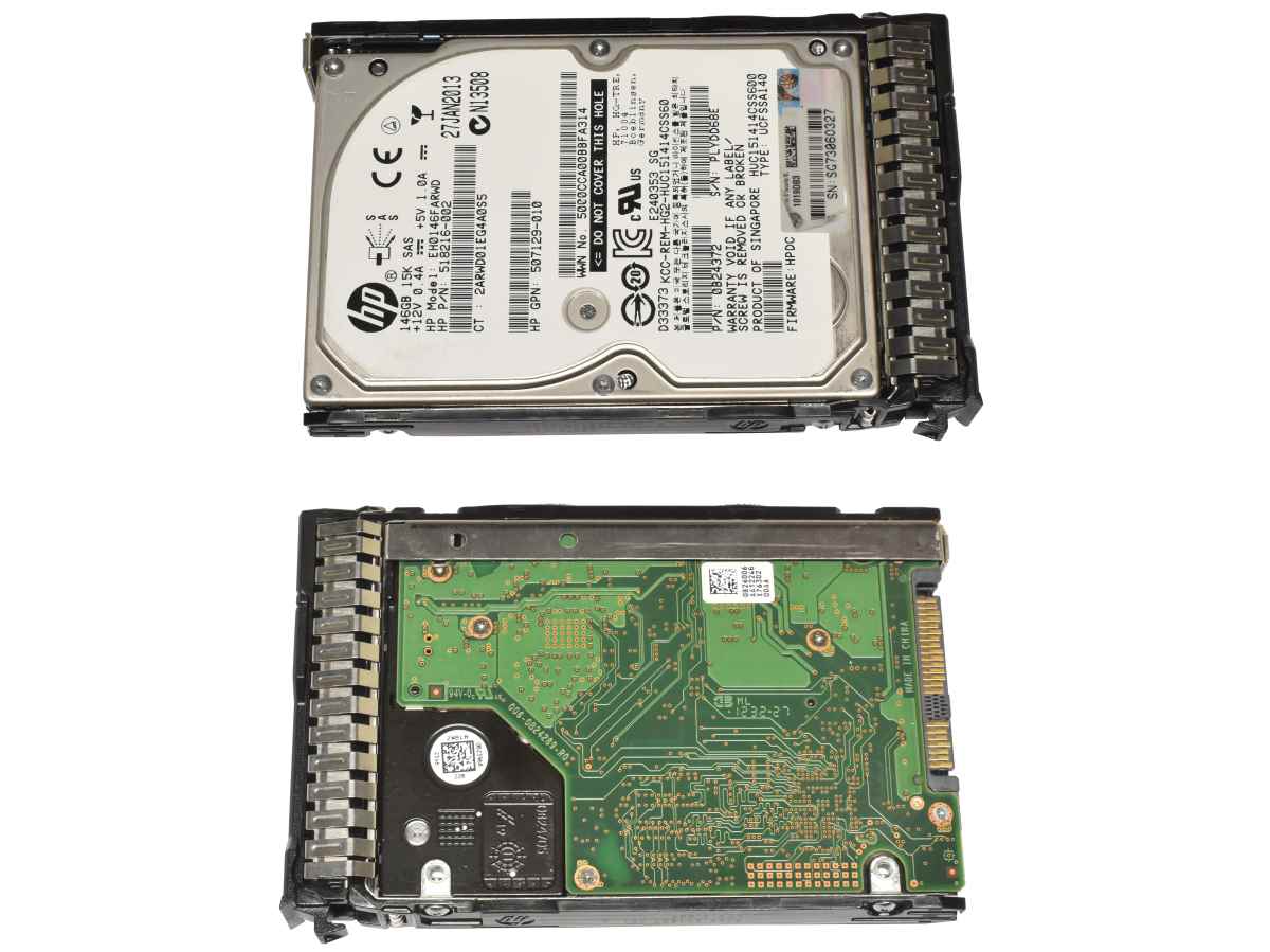HP 146GB 2.5" 6G 10K SAS HDD Festplatte EH0146FARWD 518216-002 mit Rahmen