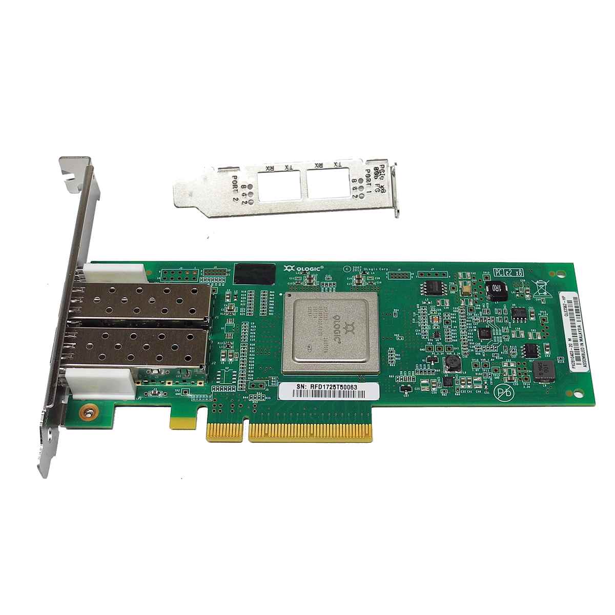 QLogic QLE2562-HP FC 2-Port 8Gb PCIe x8 Network Adapter + Mini GBICs 584777-001 FP NEW NEU