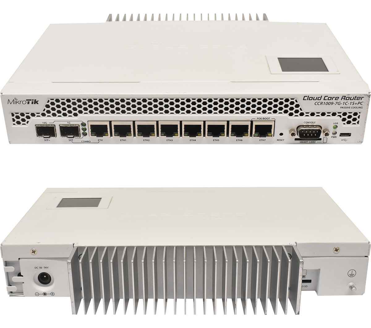 MikroTik Cloud Core Router CCR1009-7G-1C-1S+PC 7-Port 1G RJ-45 1-Port SFP+ 10G 1-Port SFP 1G ohne AC Adapter