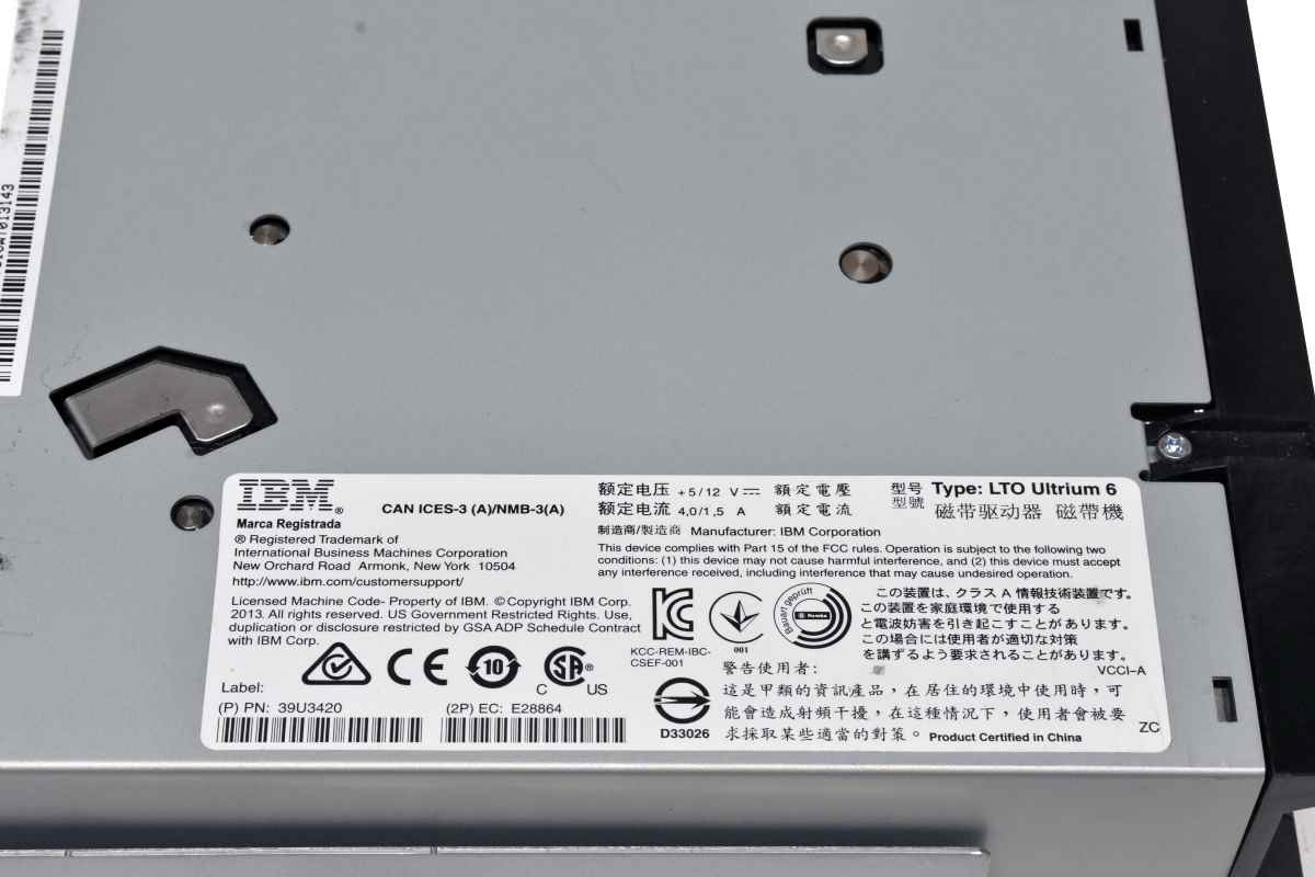IBM 3588-F6A LTO Ultrium 6 LTO-6 FH 35P2776 39U3420 2x 8G FC Tape Drive +Caddy for 3584 IBM System Storage TS3500 IBM 3588-F6A LTO Ultrium 6 LTO-6 FH 35P2776 39U3420 2x 8G FC Tape Drive +Caddy for 3584 IBM System Storage TS3500