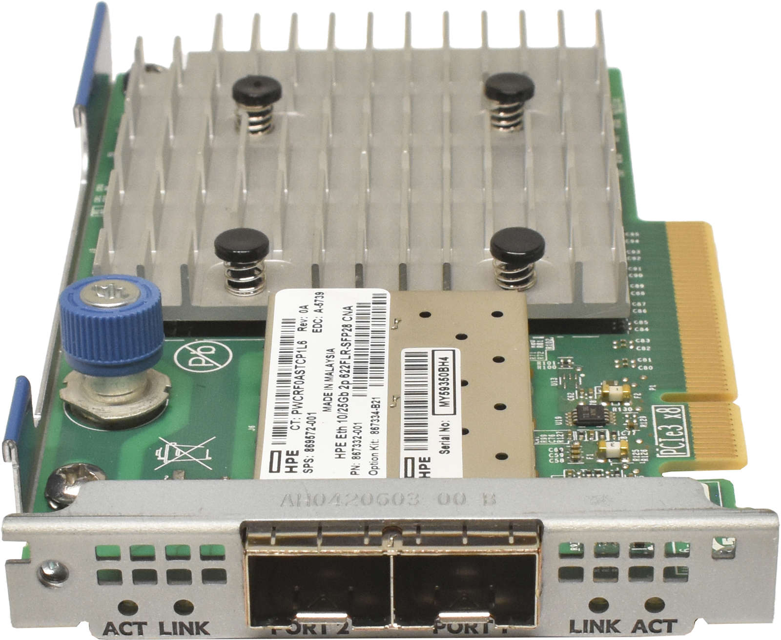HP-622FLR-SFP28-Dual-Port-SFP28-10-25G-Server-Adap-002.jpg HP 622FLR-SFP28 Dual-Port SFP28 10/25G Server Adapter PCIe x8 869572-001