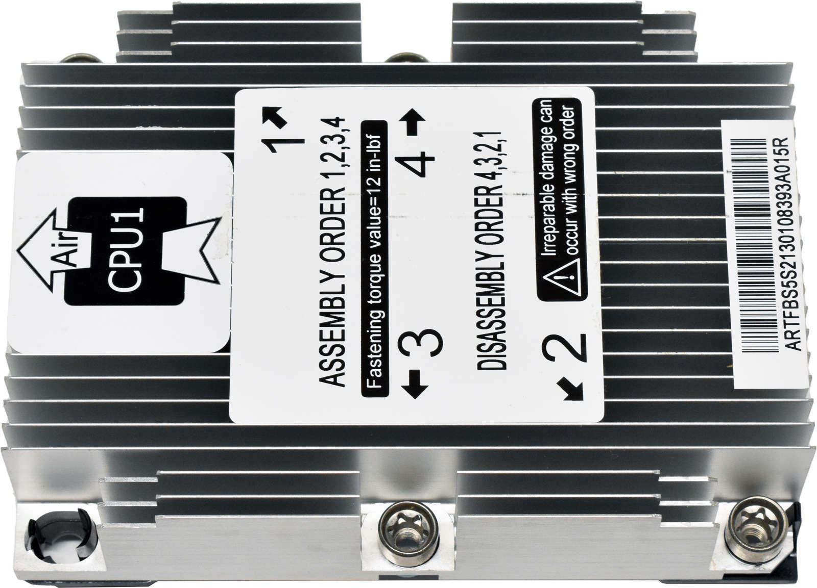 Quanta-CPU1-ARTFBS5S21301-Heatsink-Kühler-for-T42S-004.jpg Quanta CPU1 ARTFBS5S21301 Heatsink / Kühler for T42S-2U Server Node