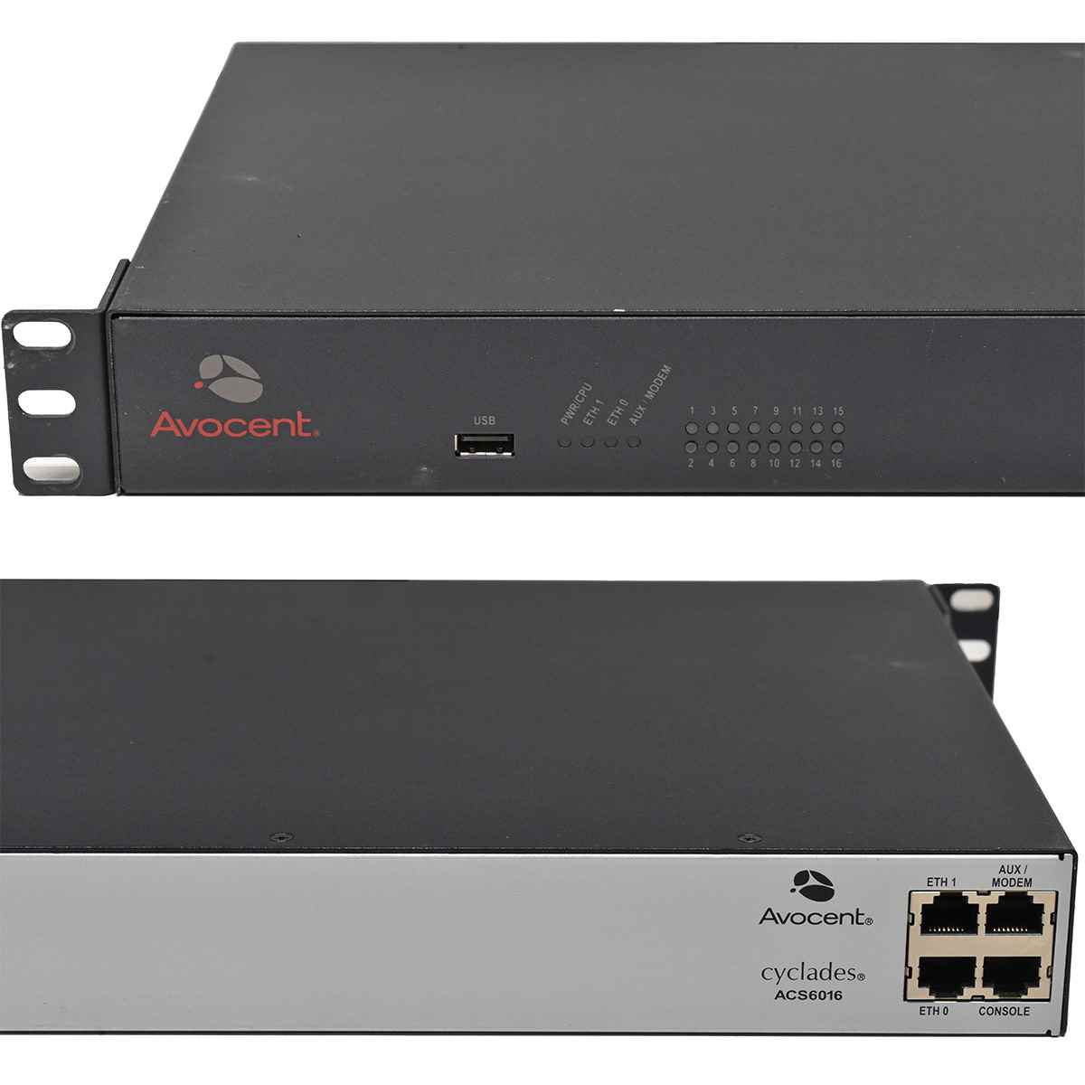Avocent Cyclades ACS6016 16-Port Advanced Console Server 520-689-501 1x PSU +Rack Ears