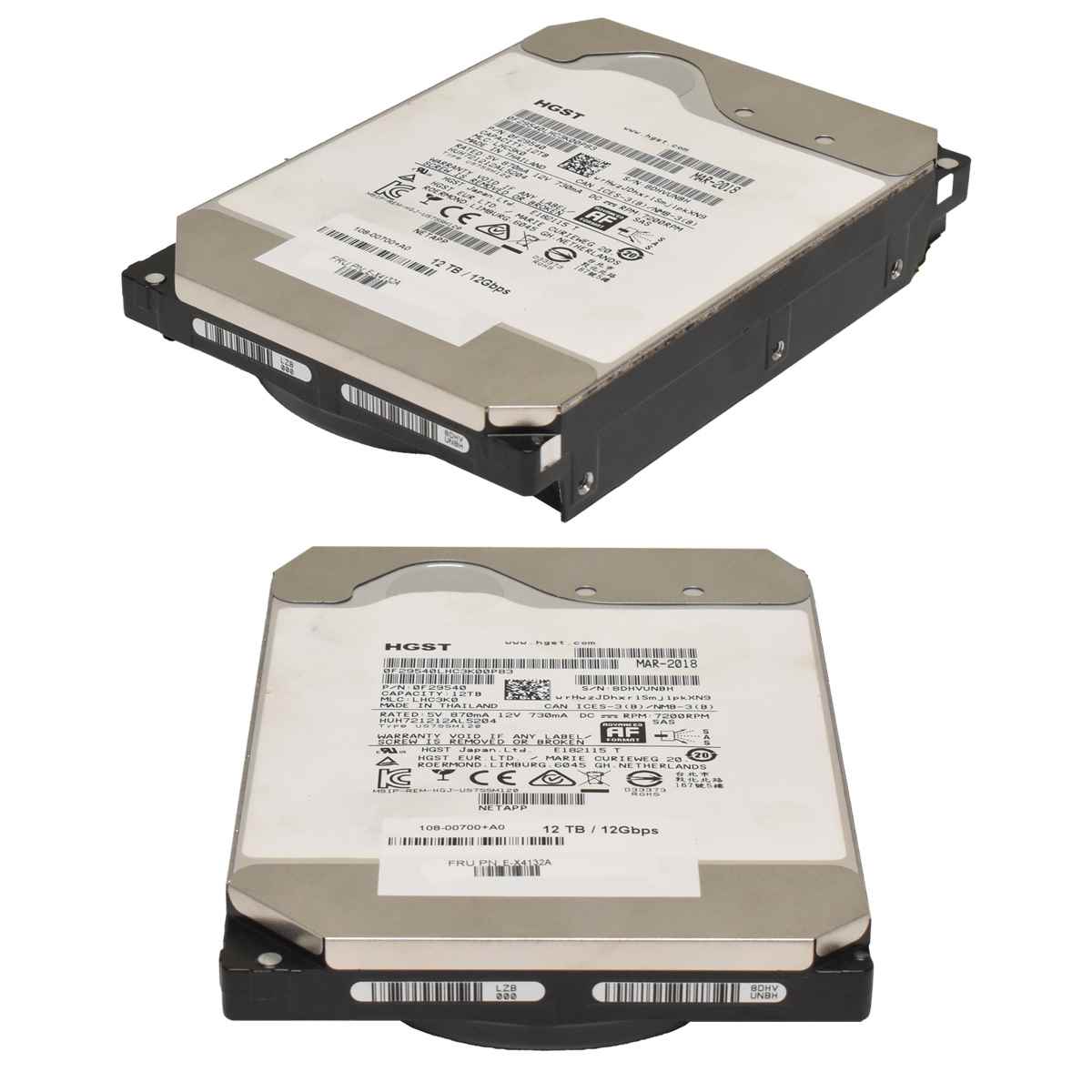 NetApp HGST 12TB 7,2K SAS 12Gbps HDD HUH721212AL5204 108-00700+A0 E-X4132A NetApp HGST 12TB 7,2K SAS 12Gbps HDD HUH721212AL5204 108-00700+A0 E-X4132A