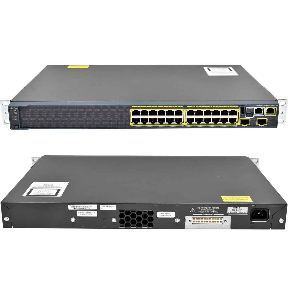 Cisco Catalyst WS-C2960S-24TS-S 24-Port Gigabit Ethernet Switch 2 x SFP Cisco Catalyst WS-C2960S-24TS-S 24-Port GE Switch 2x 1G SFP +Rack Ears