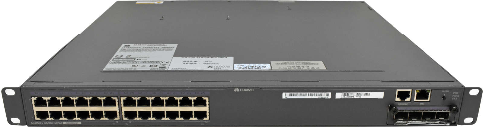 Huawei-Quidway-S5300-Series-S5328C-EI-24-Port-RJ-4-001.jpg Huawei Quidway S5300 Series S5328C-EI 24-Port RJ-45 GE Switch +Module LS5D00E4GF01 +Rack Ears
