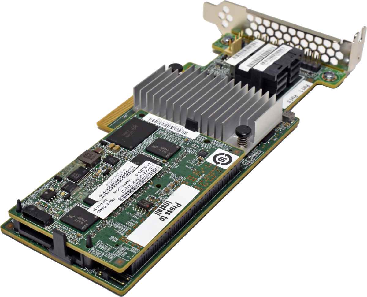 IBM ServeRAID M5210 12G RAID Controller 46C9111 +SAS Kabel +4 GB Cache +BBU LP