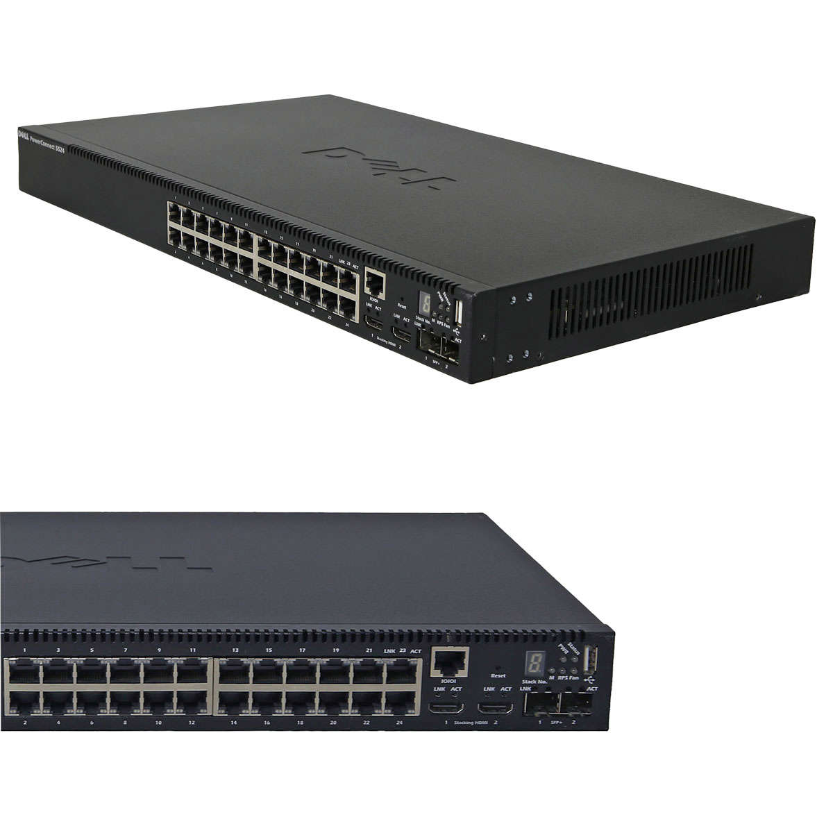 Dell-PowerConnect-5524-02GPFC-24-Port-Stackable-Gi-002.jpg Dell PowerConnect 5524 02GPFC 24-Port Stackable Gigabit Ethernet Switch 2x SFP+ 2x Mini GBICs