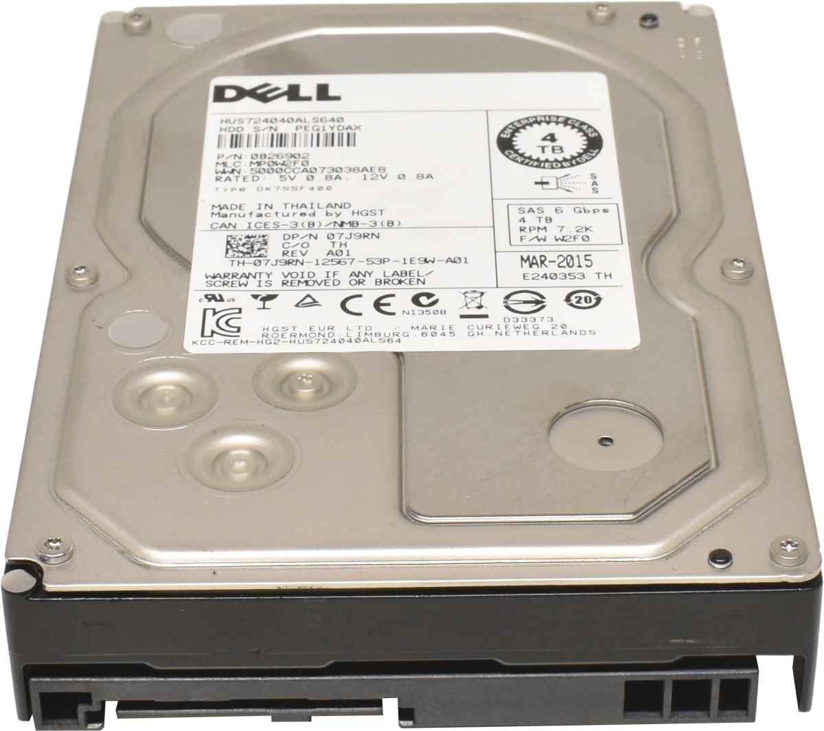 Dell 4TB 3.5" 7.2K 6G SAS HDD Festplatte HUS724040ALS640 07J9RN 0B26902