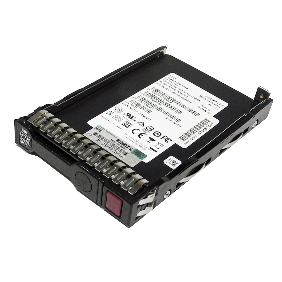 HP Micron MK000240GWEZF 240GB SATA 6Gb/s 2.5“ SSD + Rahmen 870668-001 875703-001 HP Micron 240GB 2.5" 6G SATA SSD MK000240GWEZF 870668-001 875703-001 G8-G10 Servers