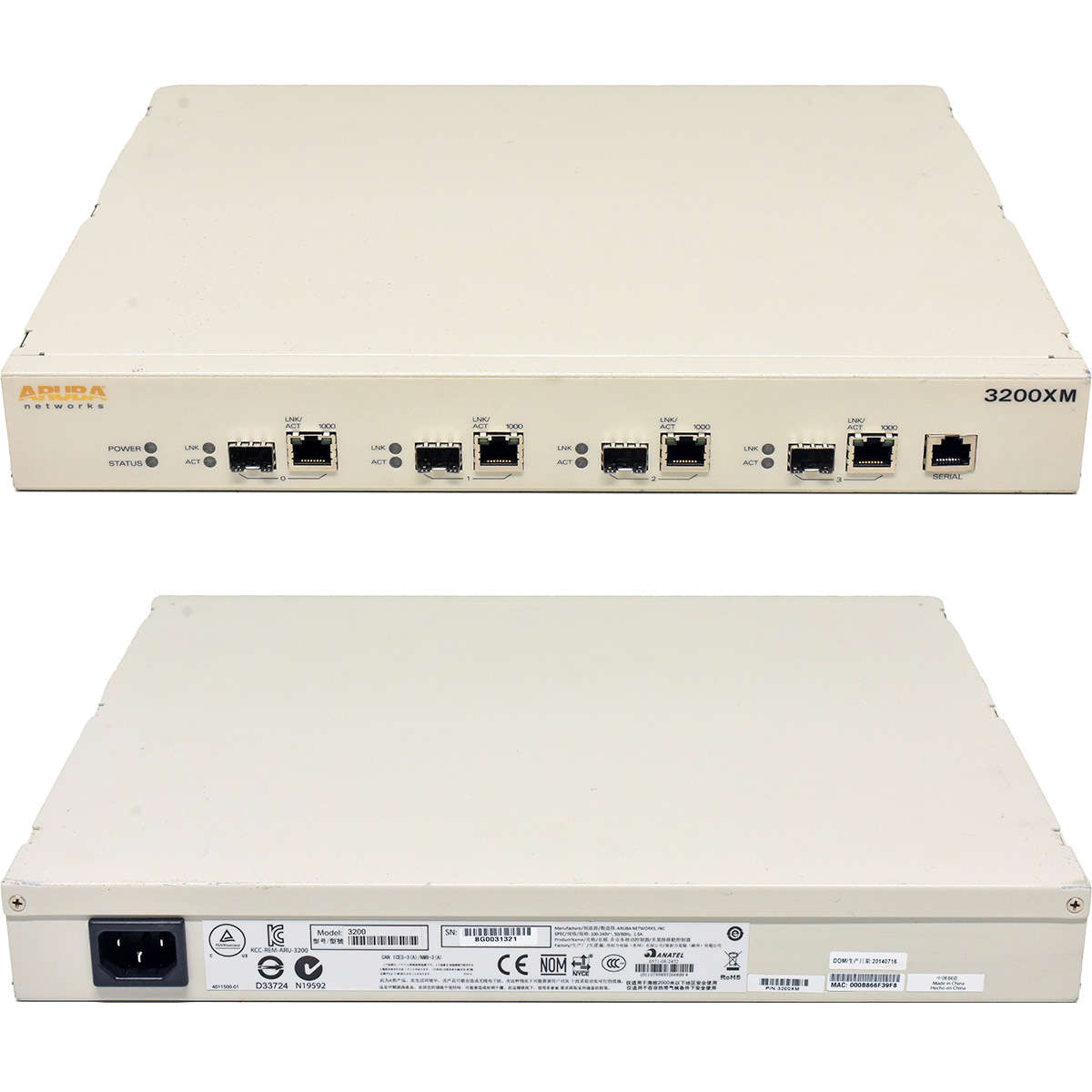 Aruba 3200 3200XM Mobility Controller Wireless LAN Controller