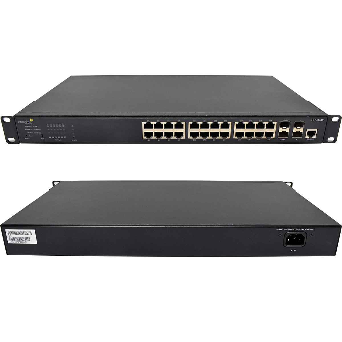 Aerohive AH-SR2324P 24-Port PoE+ RJ-45 GE Switch 4x 10G SFP+ Rack Ears Aerohive AH-SR2324P 24-Port PoE+ RJ-45 GE Switch 4x 10G SFP+ Rack Ears