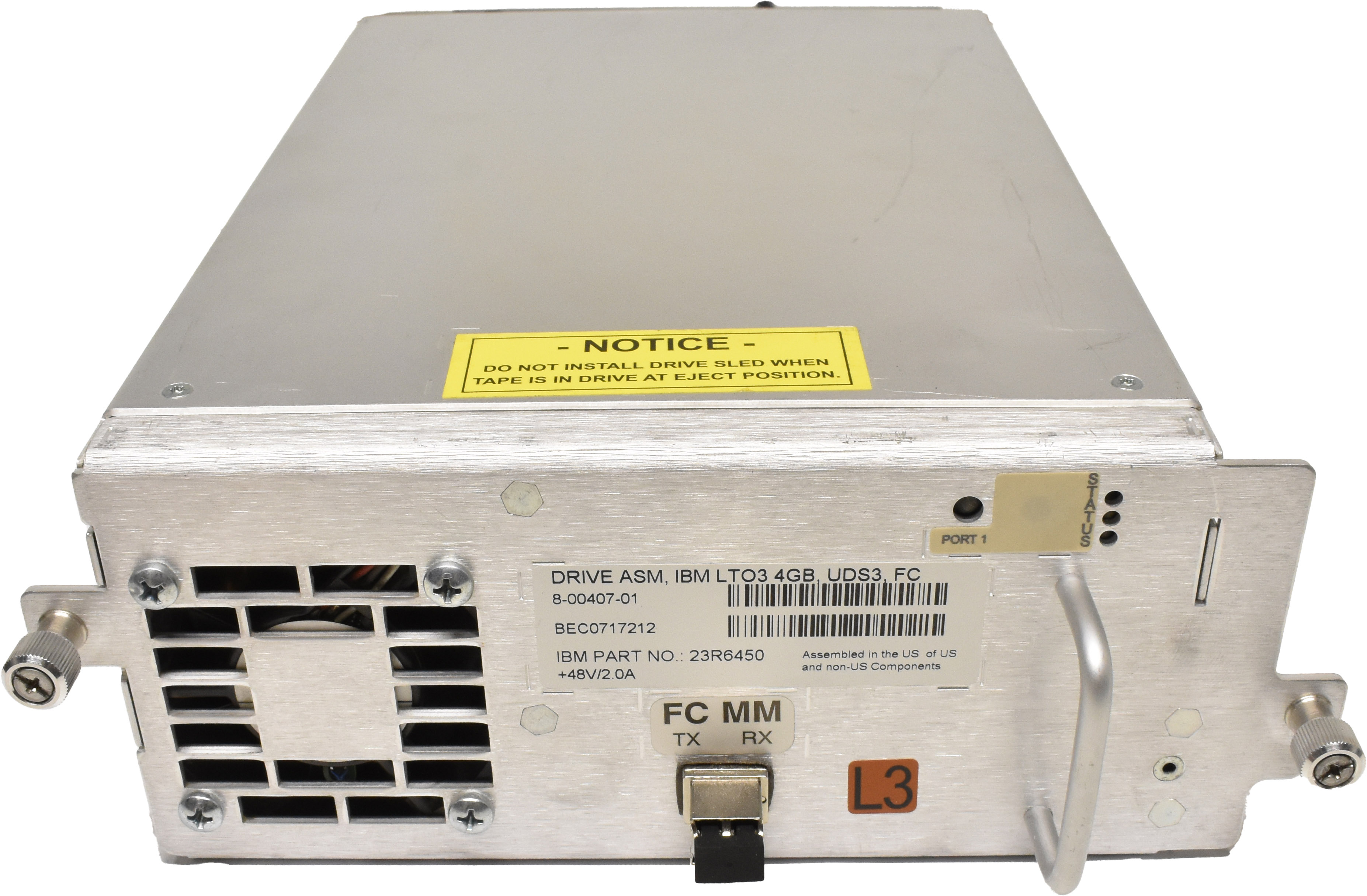 IBM 8-00407-01 LTO-3 FH FC 4Gb Laufwerk für 3576 TS3310 mit Caddy