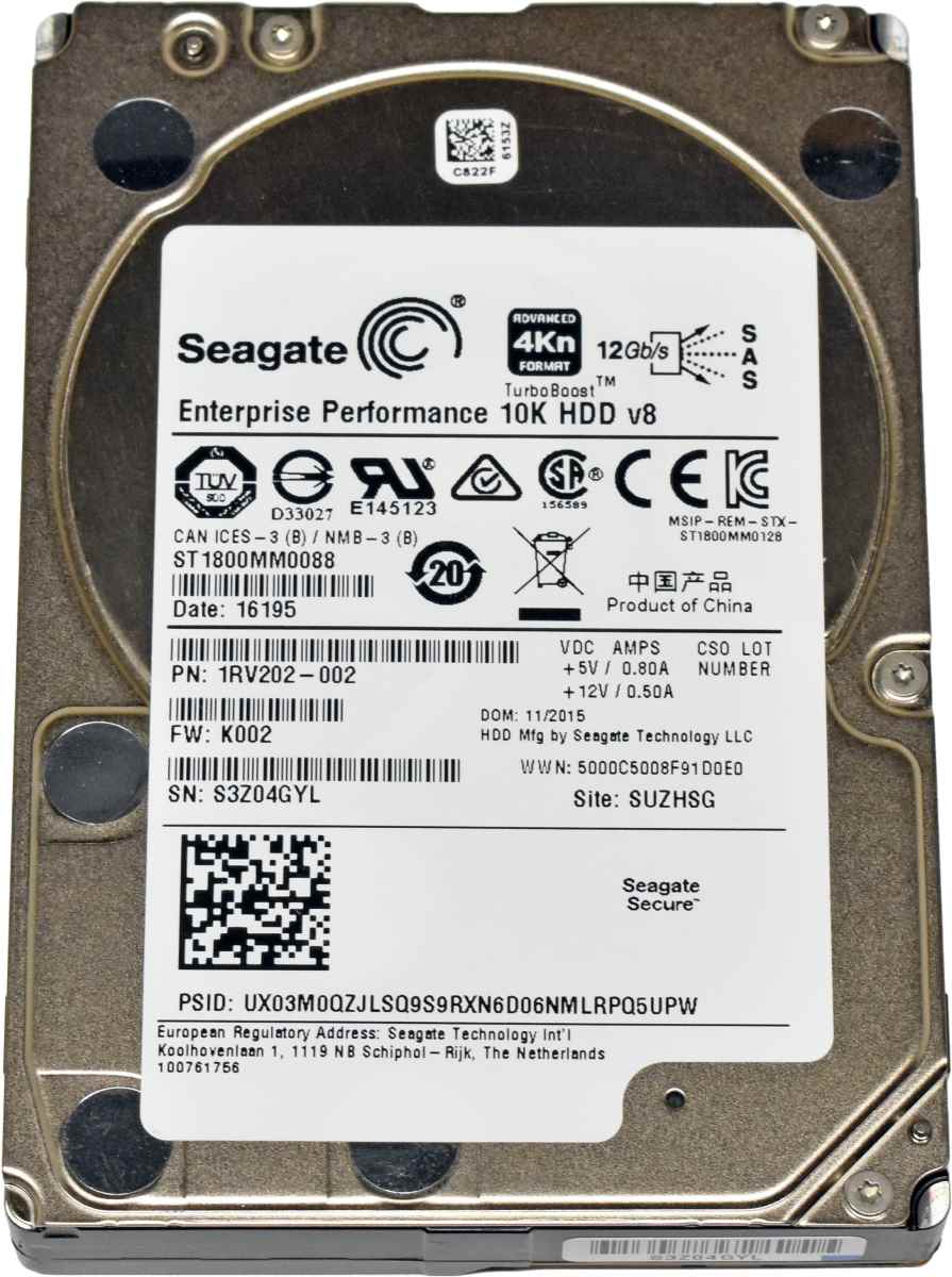 Seagate 1.8TB 2.5" 10k 12G SAS HDD Festplatte ST1800MM0088 Server Storage Seagate 1.8TB 2.5" 10k 12G SAS HDD Festplatte ST1800MM0088 Server Storage