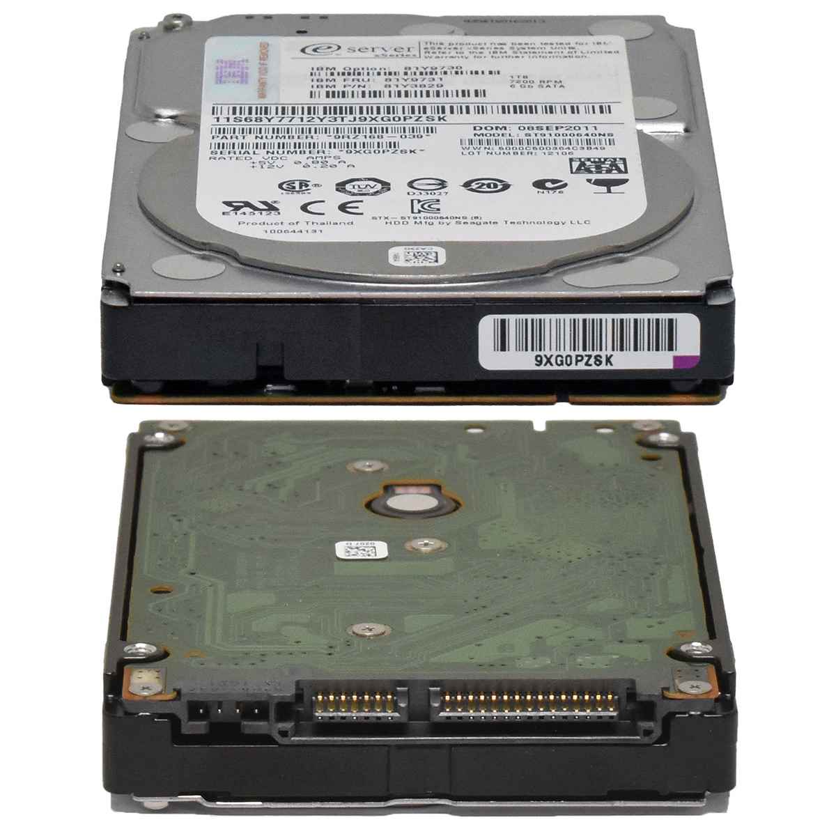 IBM Seagate 81Y9729 1TB 2.5 Zoll SATA 6G HDD Festplatte 7.2K ST91000640NS 9RZ168-039 IBM Seagate 81Y9729 1TB 2.5 Zoll SATA 6G HDD Festplatte 7.2K ST91000640NS 9RZ168-039