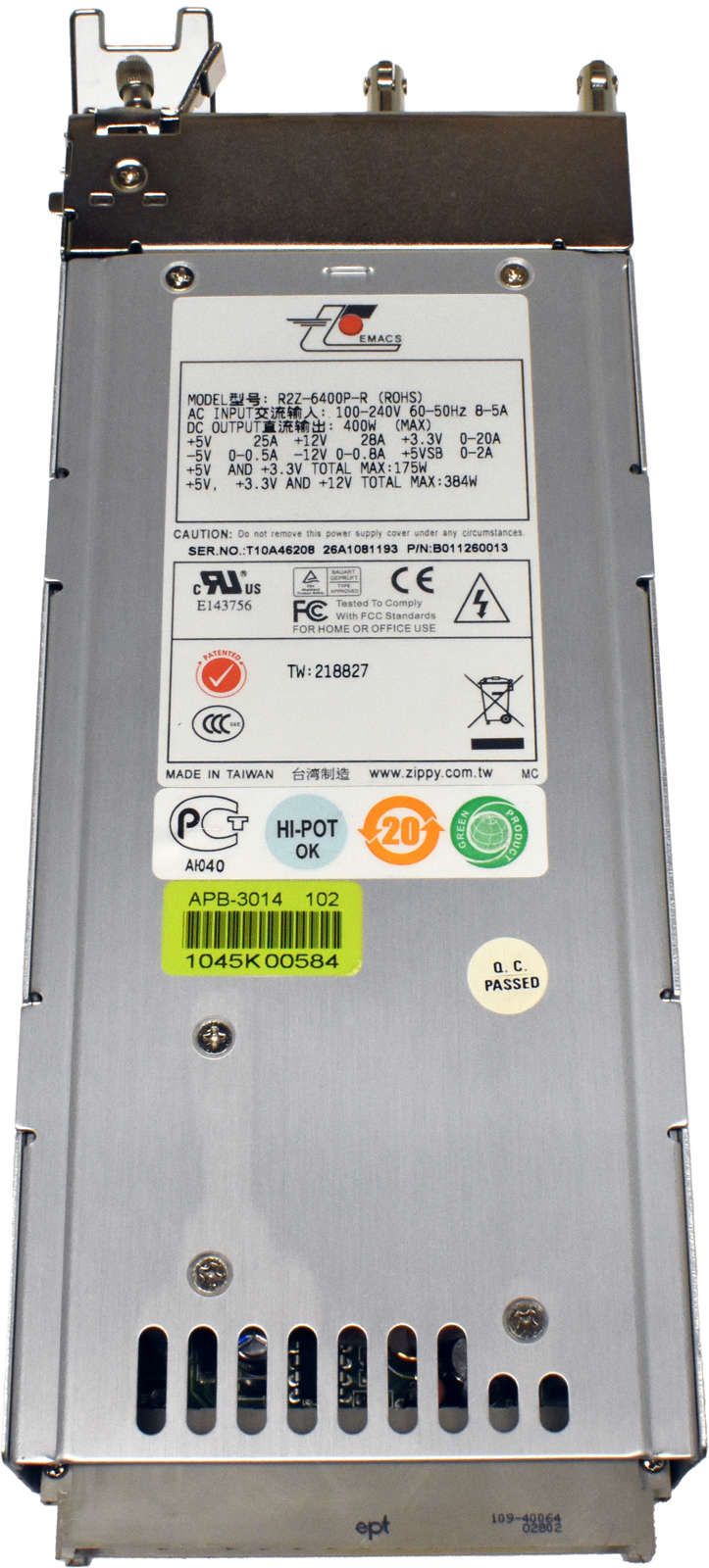 Emacs 400W Netzteil Power Supply R2Z-6400P-R B011260013