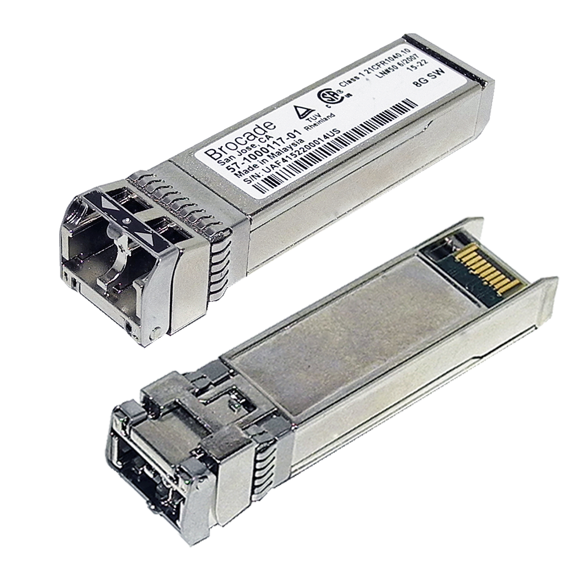 Brocade SFP+ 8GB SW mini GBIC Transceiver Module 57-1000117-01 Brocade SFP+ 8GB SW mini GBIC Transceiver Module 57-1000117-01