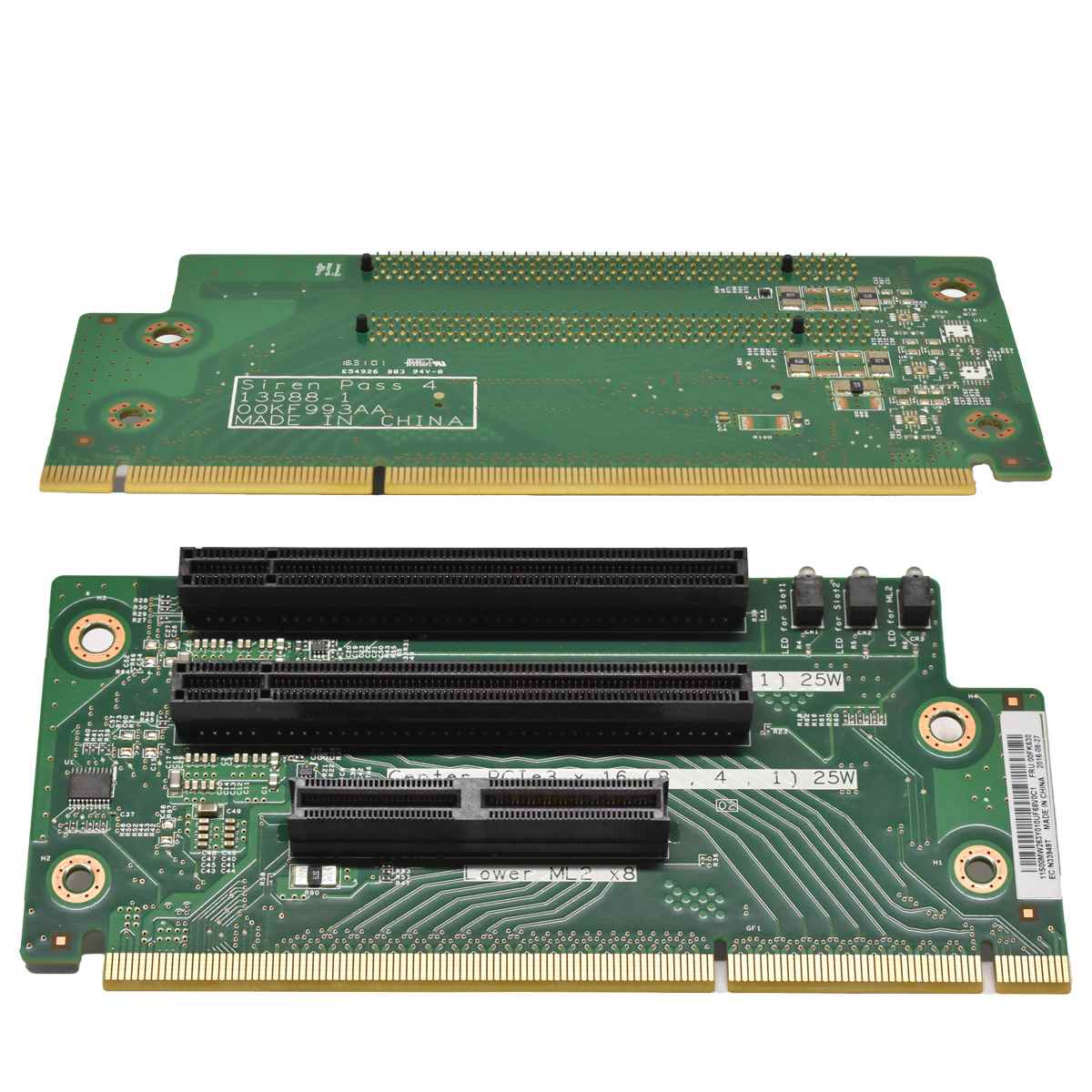 IBM Lenovo Slot Riser Board 2x PCIe x16 1x ML2 x8 Gen3 00KA630 IBM Lenovo Slot Riser Board 2x PCIe x16 1x ML2 x8 Gen3 00KA630