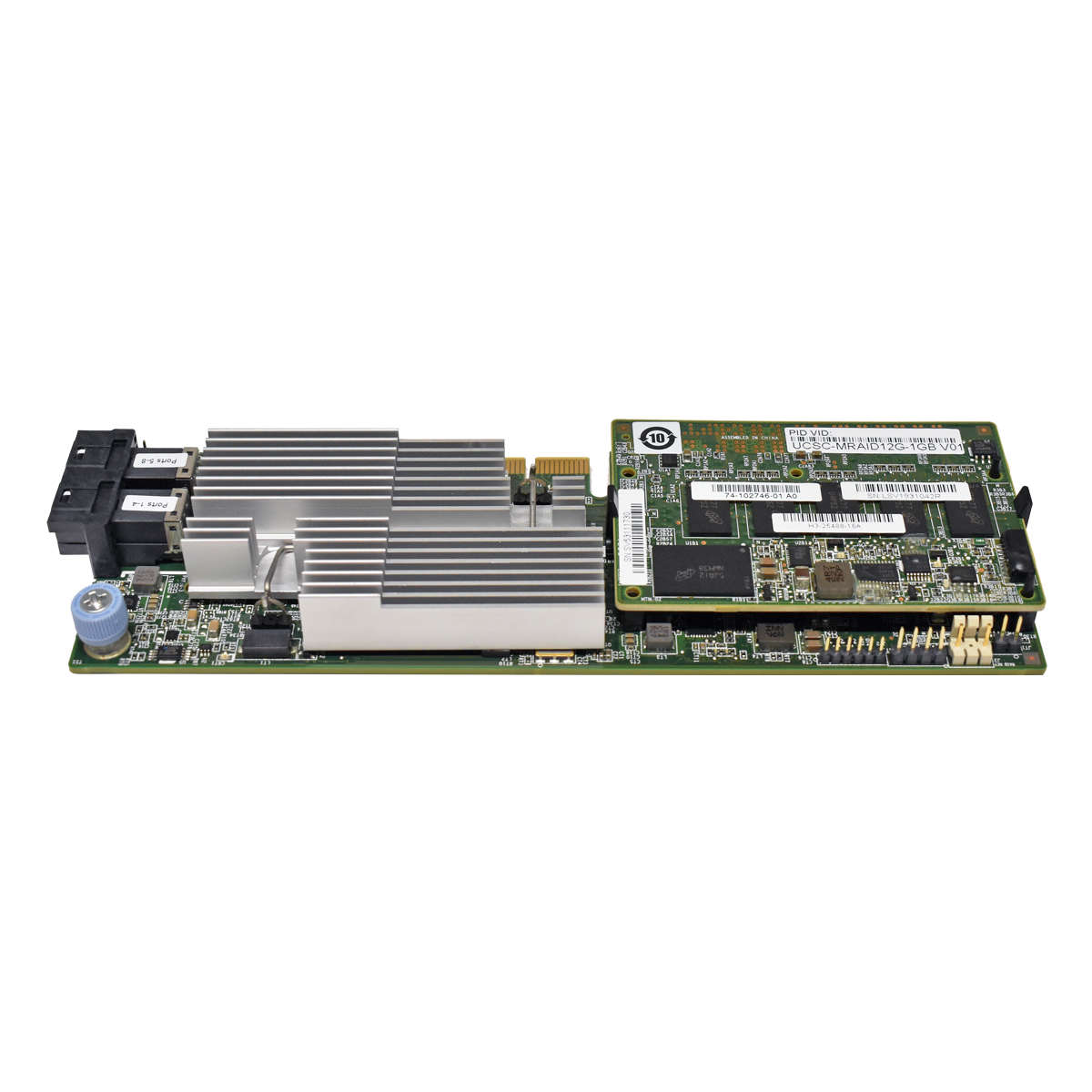 Cisco-UCSC-MRAID12G-8-Port-SAS-RAID-Controller-74-003.jpg Cisco UCSC-MRAID12G 8-Port SAS RAID Controller 74-12862-01 + 1 GB Cache Modul + BBU + SAS Kabel