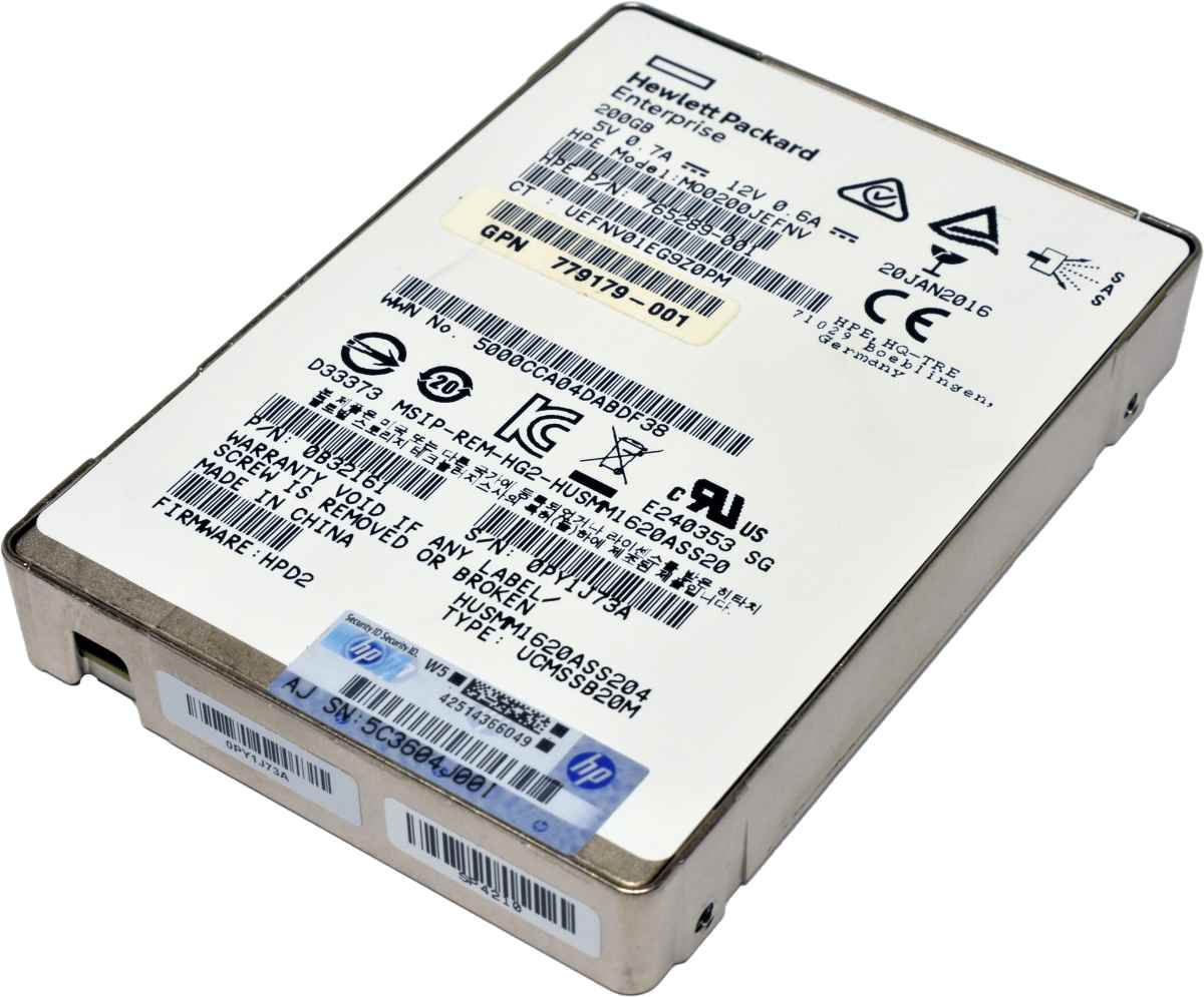 HP Enterprise HGST 200GB 2.5“ 12G SAS SSD HUSMM1620ASS204 765289-001 779179-001 HP Enterprise HGST 200GB 2.5“ 12G SAS SSD HUSMM1620ASS204 765289-001 779179-001