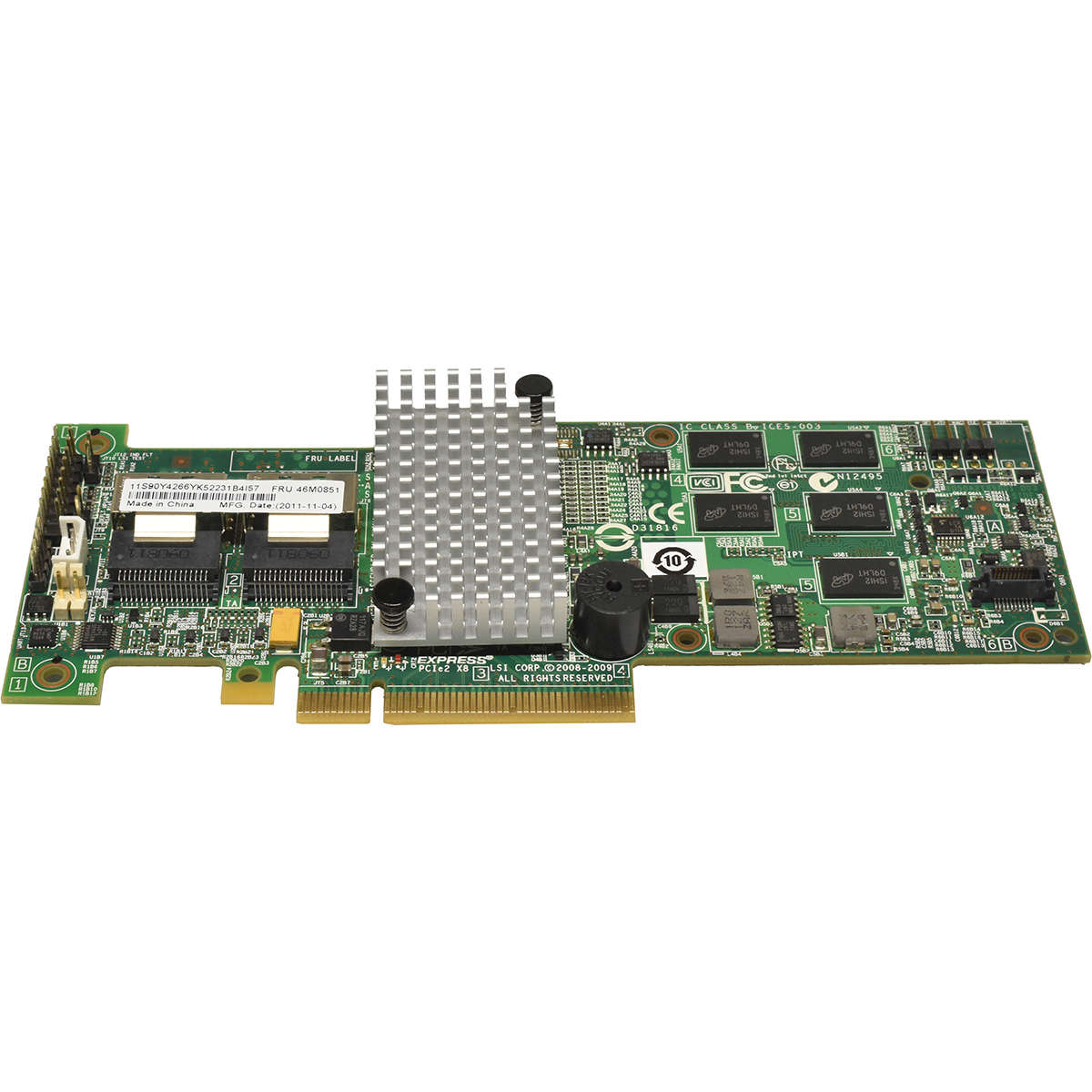 IBM-ServeRAID-M5015-6-Gb-s-RAID-Controller-L3-2512-002.jpg IBM ServeRAID M5015 6 Gb/s RAID Controller L3-25121-79B 46M0851 + SAS Kabel ohne Bracket