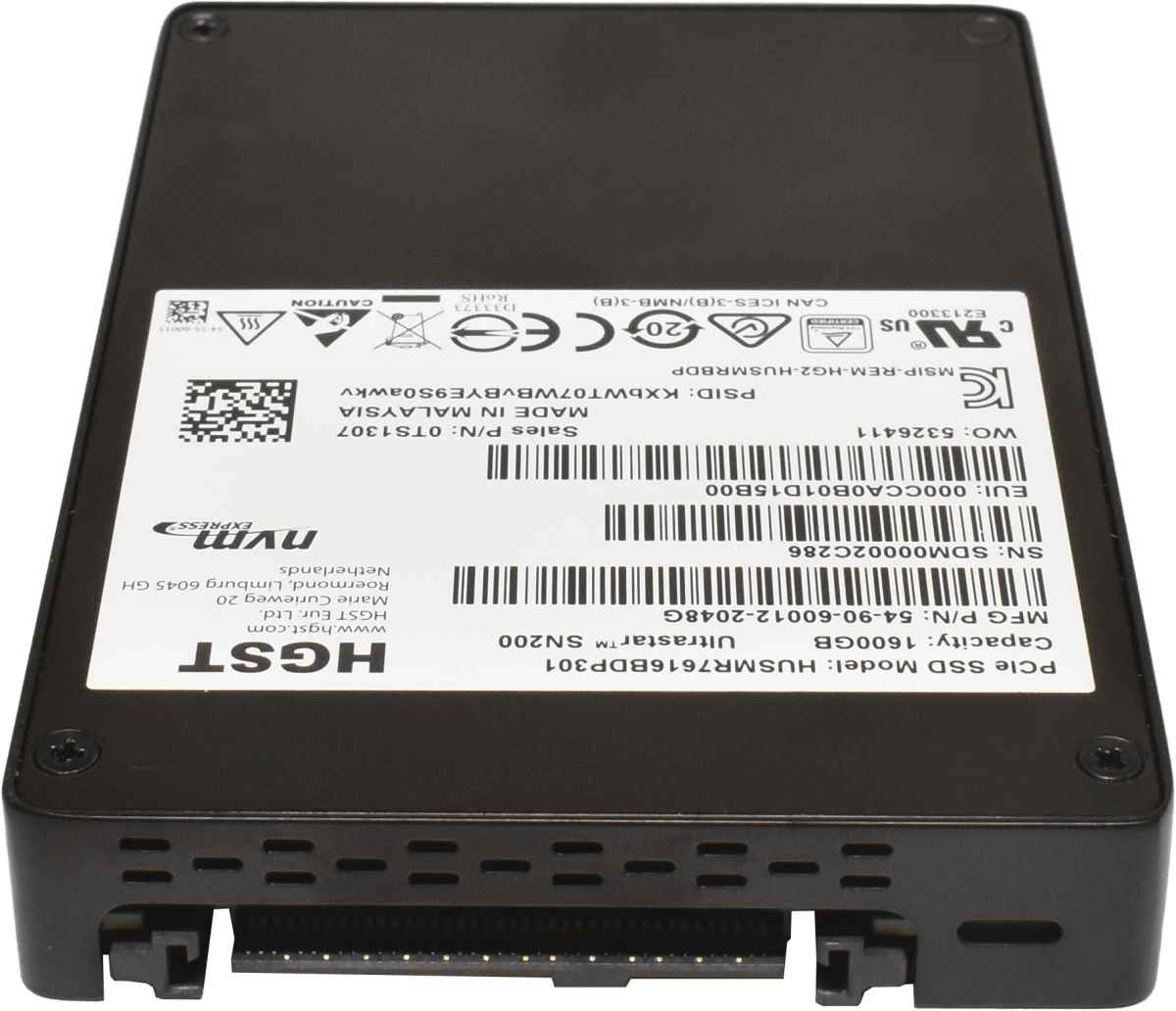 HGST 1.6TB 2.5" SAS SSD NVMe HUSMR7616BDP301 0TS1307