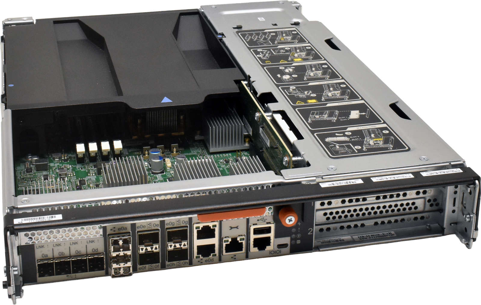 NetApp-Storage-Controller-Module-no-DDR4-RAM-111-0-005.jpg NetApp Storage Controller Module no DDR4 RAM 111-02493 für FAS8200 AFF-A300 2x 10Gb SFP+
