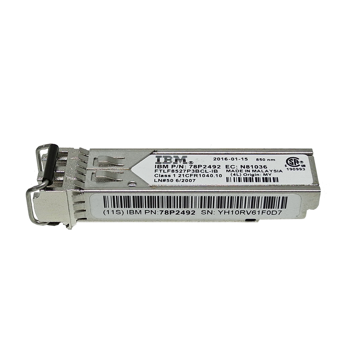 IBM Finisar FTLF8527P3BLC-IB 8Gb SW 850nm SFP+ FC Transceiver 78P2492 8 x IBM Finisar FTLF8527P3BLC-IB 8Gb SW 850nm SFP+ FC Transceivers 78P2492