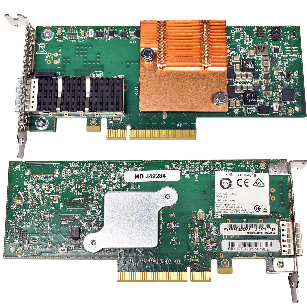 Intel J12507-012 RMN-100HFA018 Single Port 100G QSFP28 PCIe x8 Omni Path HFA