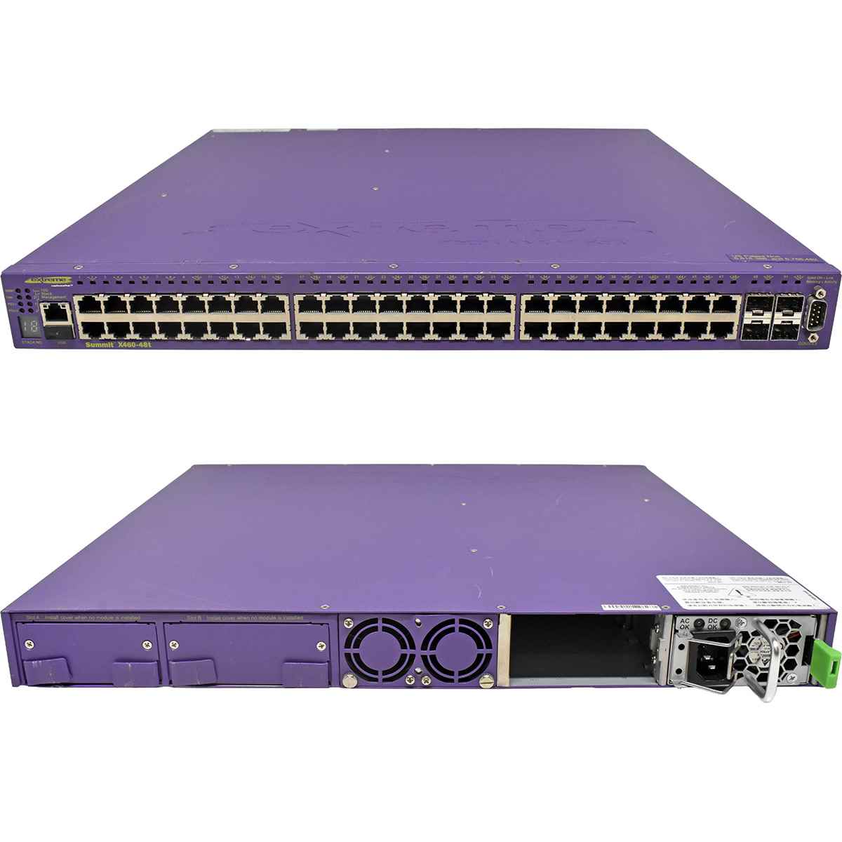 Extreme Summit X460-48t 16402 48-Port RJ-45 GE Switch 4x 1G SFP 1x PSU FAN bracket bail missing Extreme Summit X460-48t 16402 48-Port RJ-45 GE Switch 4x 1G SFP 1x PSU FAN bracket bail missing